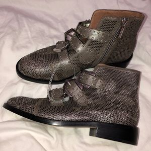 Gianni Bini Harleetwo Buckle Studded Boots - Defect